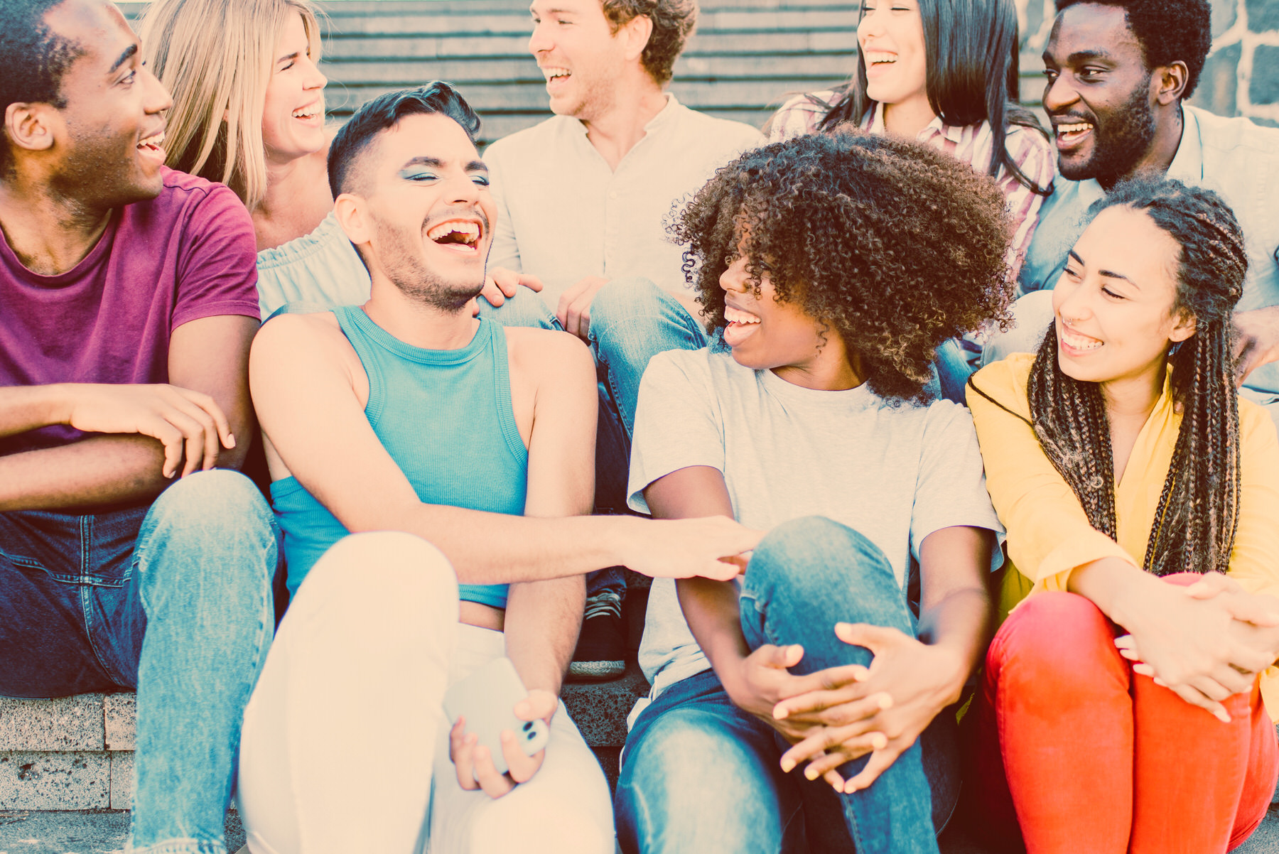 LBGT+ friends laughing together