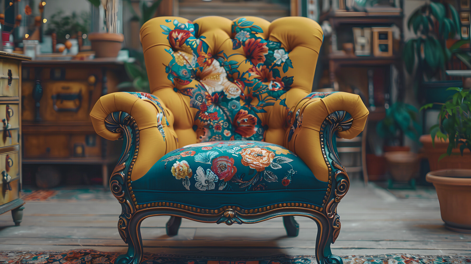 A cozy chesterfield chair